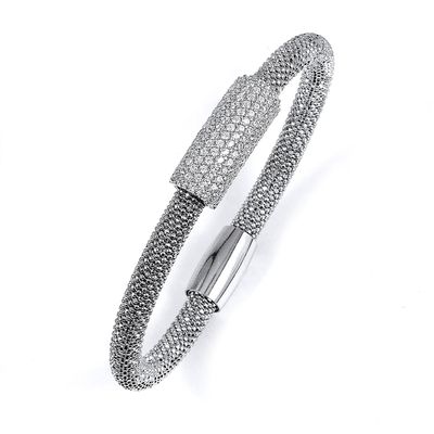 Dazzlers Sterling Silver Gold Plated and CZ Diamond Beaded Style Bracelet, MPN: DRB-501