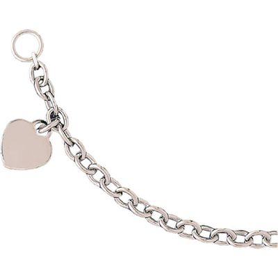 Dazzlers 14k Yellow Gold Rollo Bracelet with A Heart Charm, MPN: DZ-12870