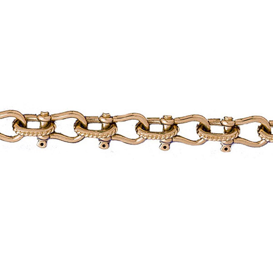 Dazzlers 14k Yellow Gold Shackle Link Bracelet, MPN: DZ-12582