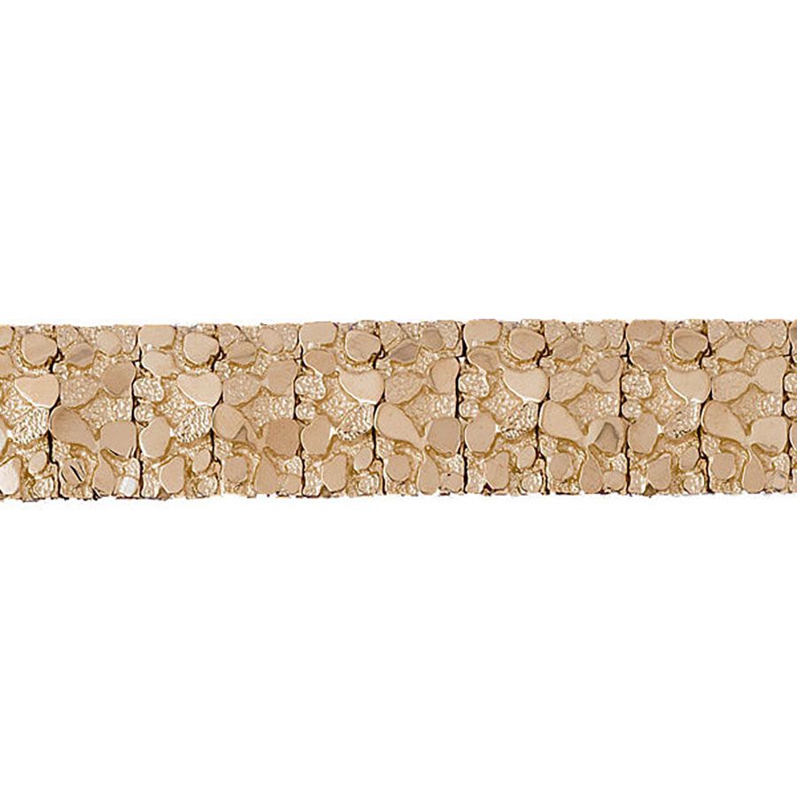 Dazzlers 14k Yellow Gold Nugget Bracelet with A Safety Clasp, MPN: DZ-12277