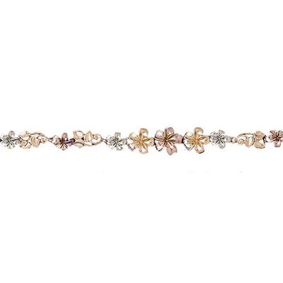Dazzlers 14k Gold Tri-Color Plumeria Bracelet, MPN: DZ-12078