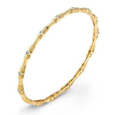 Dazzlers Sterling Silver and Bezel Set CZ Diamond Bangle, MPN: DBB053G