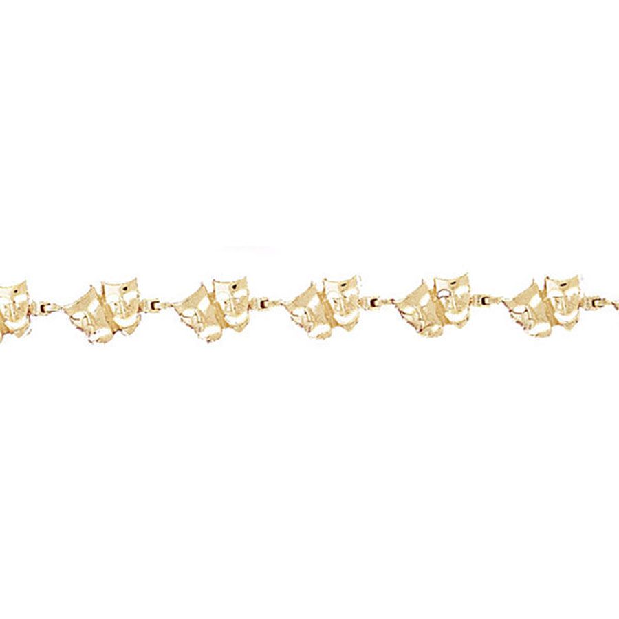 Dazzlers 14k Yellow Gold Drama Mask Bracelet, MPN: DZ-11988