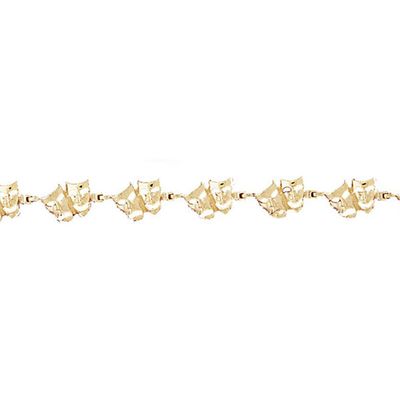 Dazzlers 14k Yellow Gold Drama Mask Bracelet, MPN: DZ-11988
