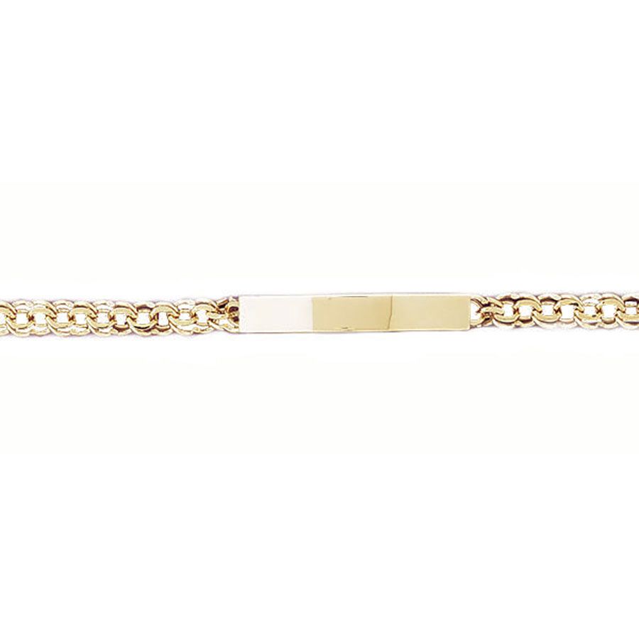 Dazzlers 14k Yellow Gold Id Bracelet with A Safety Clasp, MPN: DZ-12223