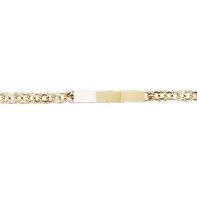 Dazzlers 14k Yellow Gold Id Bracelet with A Safety Clasp, MPN: DZ-12223