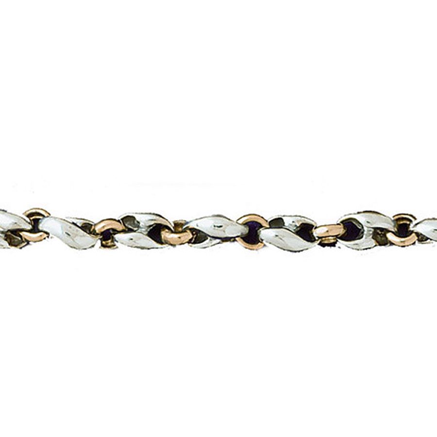Dazzlers 14k Gold Two Tone Link Bracelet, MPN: DZ-12642