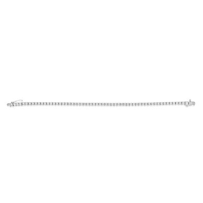 Dazzlers Sterling Silver Rhodium Plated and CZ Diamond Tennis Bracelet with Safety Clasp, MPN: DCB-…