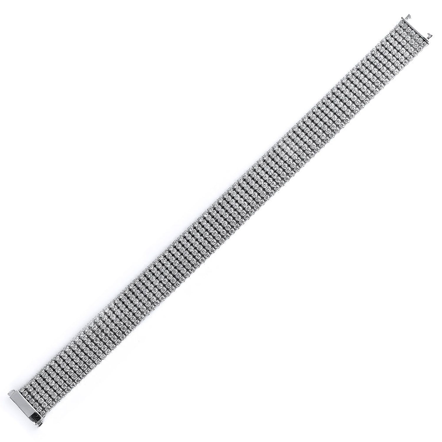 Dazzlers Sterling Silver Rhodium Plated and 7Rows Of CZ Diamond Tennis Bracelet, MPN: DCB-346