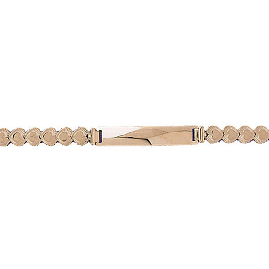 Dazzlers 14k Yellow Gold Heart Id Bracelet, MPN: DZ-12272
