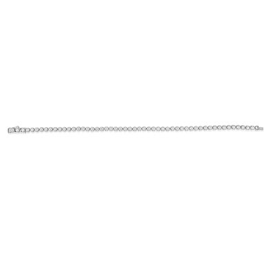 Dazzlers Sterling Silver Rhodium Plated and CZ Diamond Tennis Bracelet with Safety Clasp, MPN: DCB-…