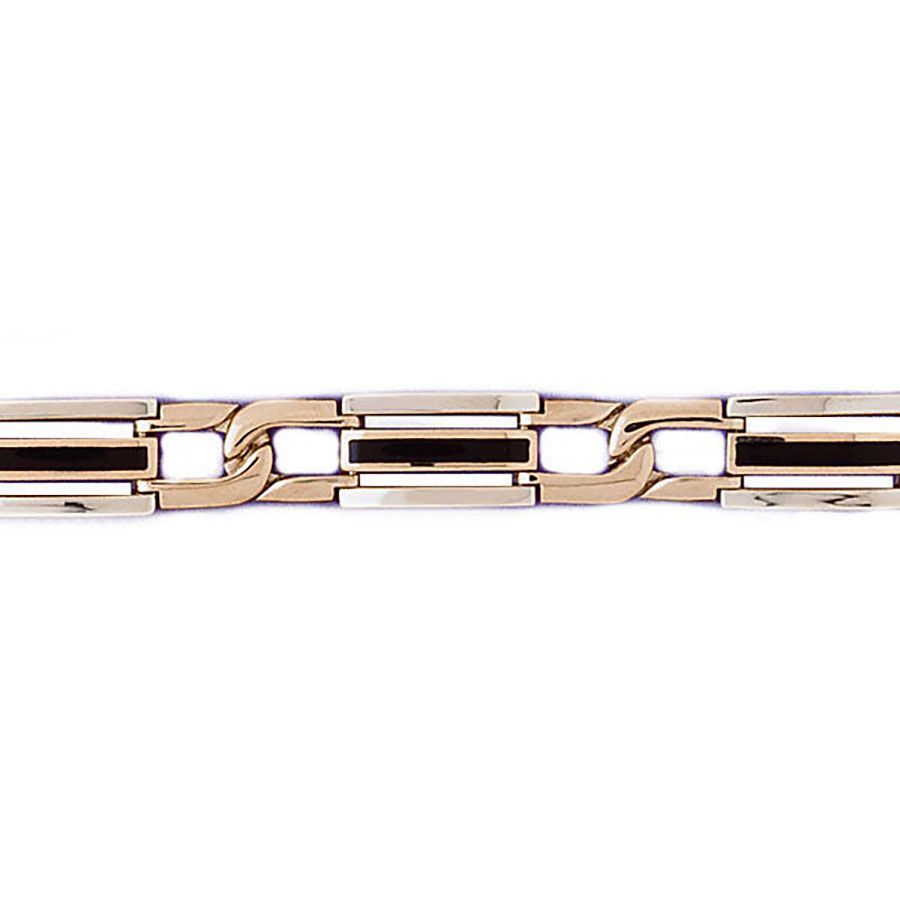 Dazzlers 14k Yellow Gold Black Onyx Bracelet with A Safety Clasp, MPN: DZ-12714