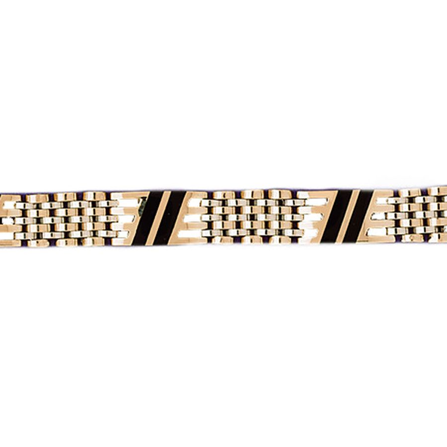 Dazzlers 14k Yellow Gold Black Onyx Bracelet with A Safety Clasp, MPN: DZ-12701