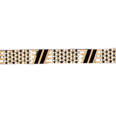 Dazzlers 14k Yellow Gold Black Onyx Bracelet with A Safety Clasp, MPN: DZ-12701
