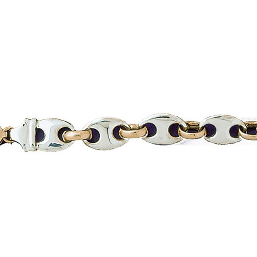 Dazzlers 14k Gold Two Tone Link Bracelet, MPN: DZ-12643