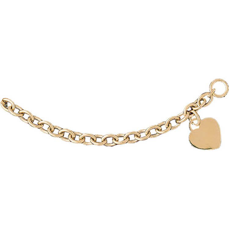 Dazzlers 14k Yellow Gold Rollo Bracelet with A Heart Charm, MPN: DZ-12869
