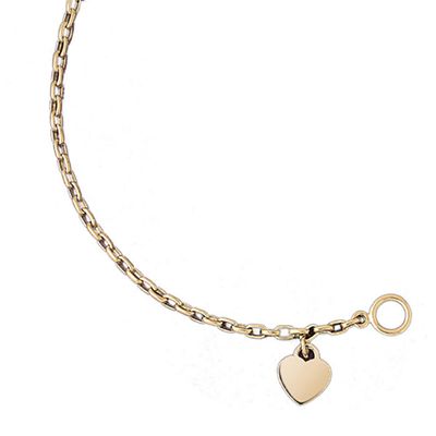 Dazzlers 14k Yellow Gold Rollo Bracelet with A Heart Charm, MPN: DZ-12862