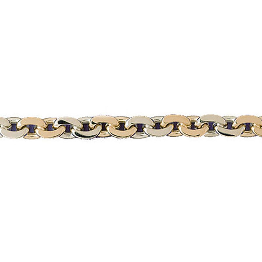 Dazzlers 14k Gold Two Tone Link Bracelet, MPN: DZ-12644