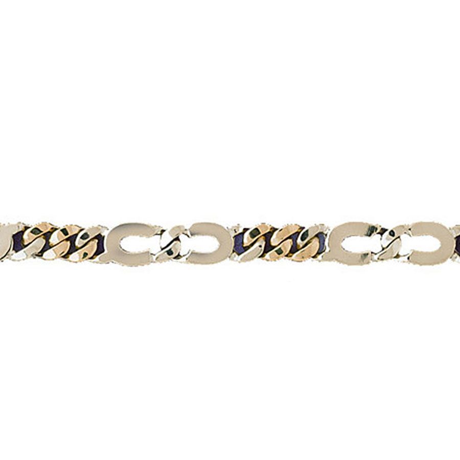 Dazzlers 14k Gold Two Tone Link Bracelet, MPN: DZ-12646