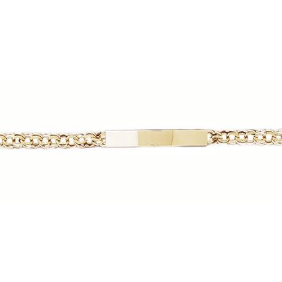Dazzlers 14k Yellow Gold Id Bracelet with A Safety Clasp, MPN: DZ-12224