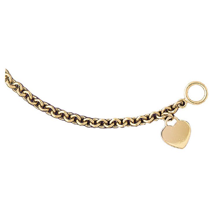 Dazzlers 14k Yellow Gold Rollo Bracelet with A Heart Charm, MPN: DZ-12864