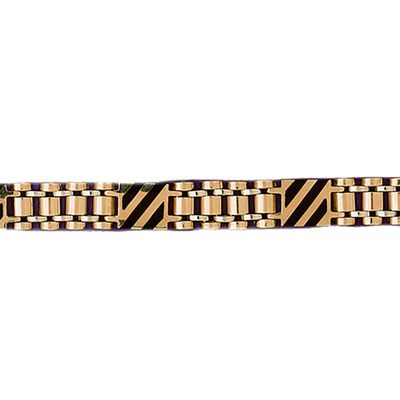 Dazzlers 14k Yellow Gold Black Onyx Bracelet with A Safety Clasp, MPN: DZ-12703