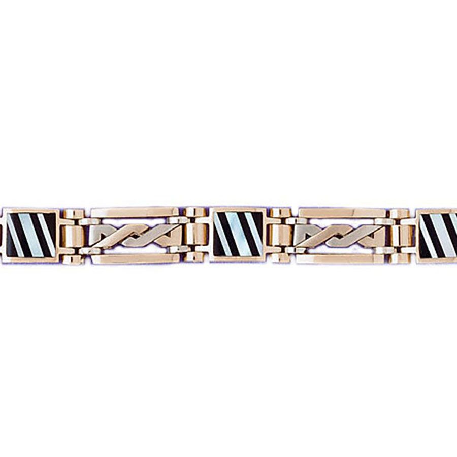 Dazzlers 14k Yellow Gold Black Onyx Bracelet with A Safety Clasp, MPN: DZ-12711