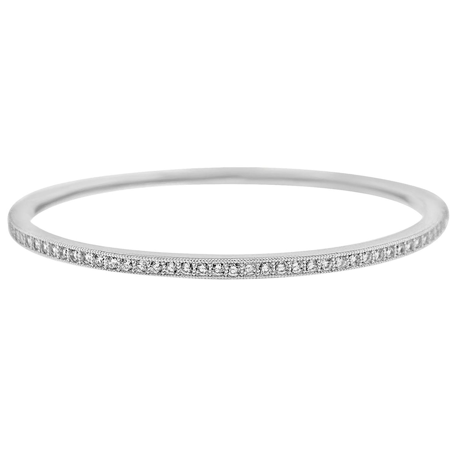 Dazzlers Sterling Silver Rhodium Plated and CZ Diamond Channel Bangle, MPN: DGB-1006