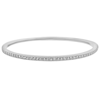 Dazzlers Sterling Silver Rhodium Plated and CZ Diamond Channel Bangle, MPN: DGB-1006