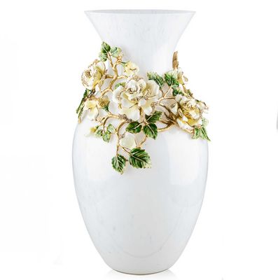 Jay Strongwater Gabrielle Rose Grand Vase Yellow, MPN: SDH2522-204, UPC: 848510045995