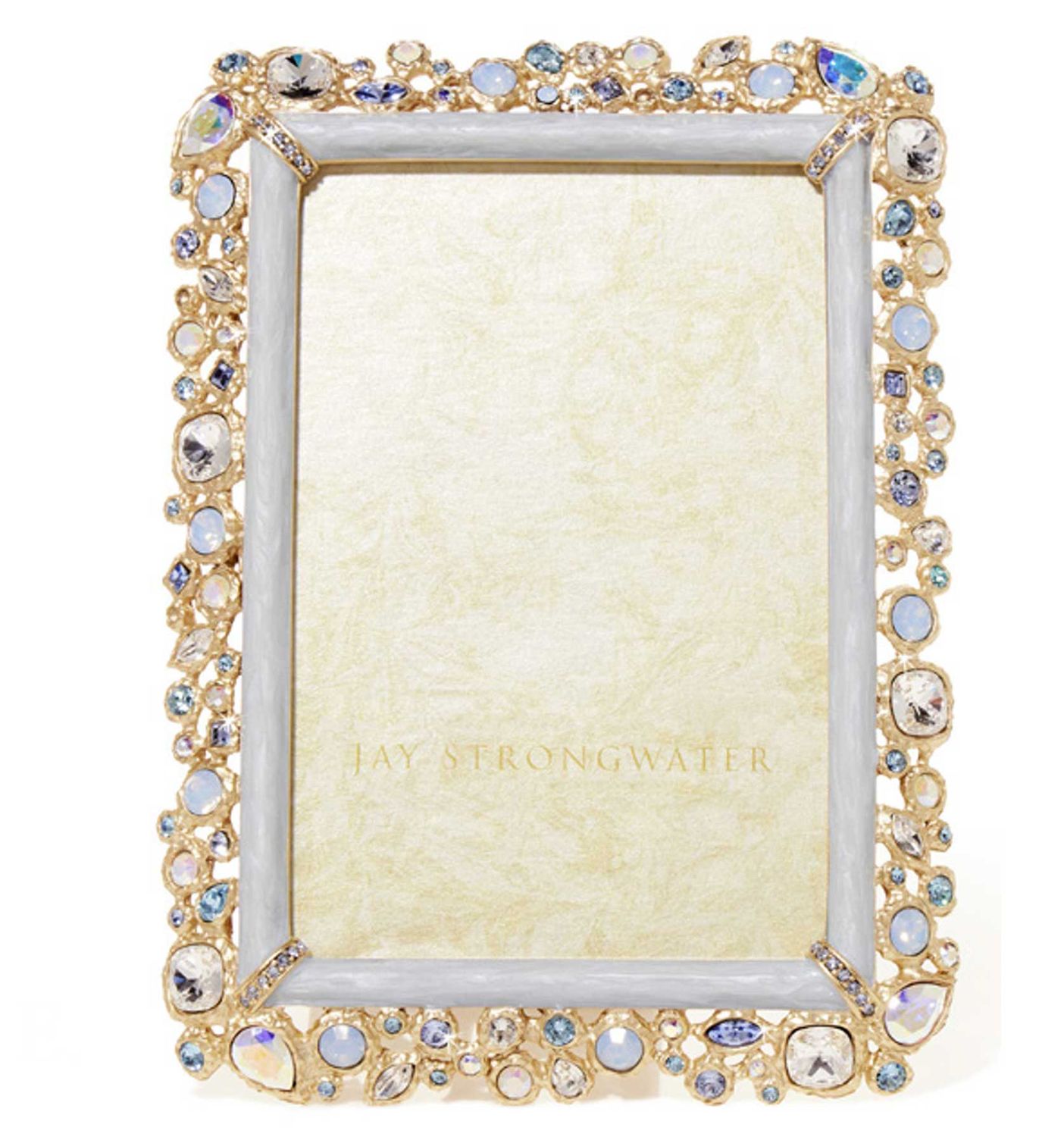 Jay Strongwater Emery Bejeweled 4 x 6 Inch Picture Frame Baby Blue, MPN: SPF5920-225, UPC: 84851004…