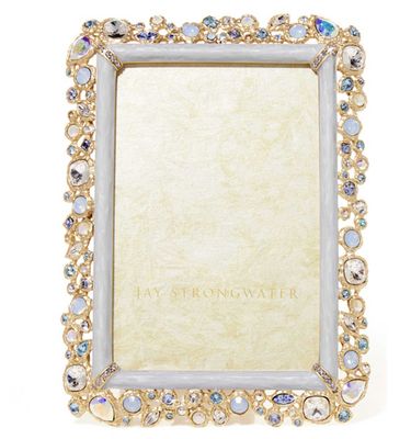 Jay Strongwater Emery Bejeweled 4 x 6 Inch Picture Frame Baby Blue, MPN: SPF5920-225, UPC: 84851004…