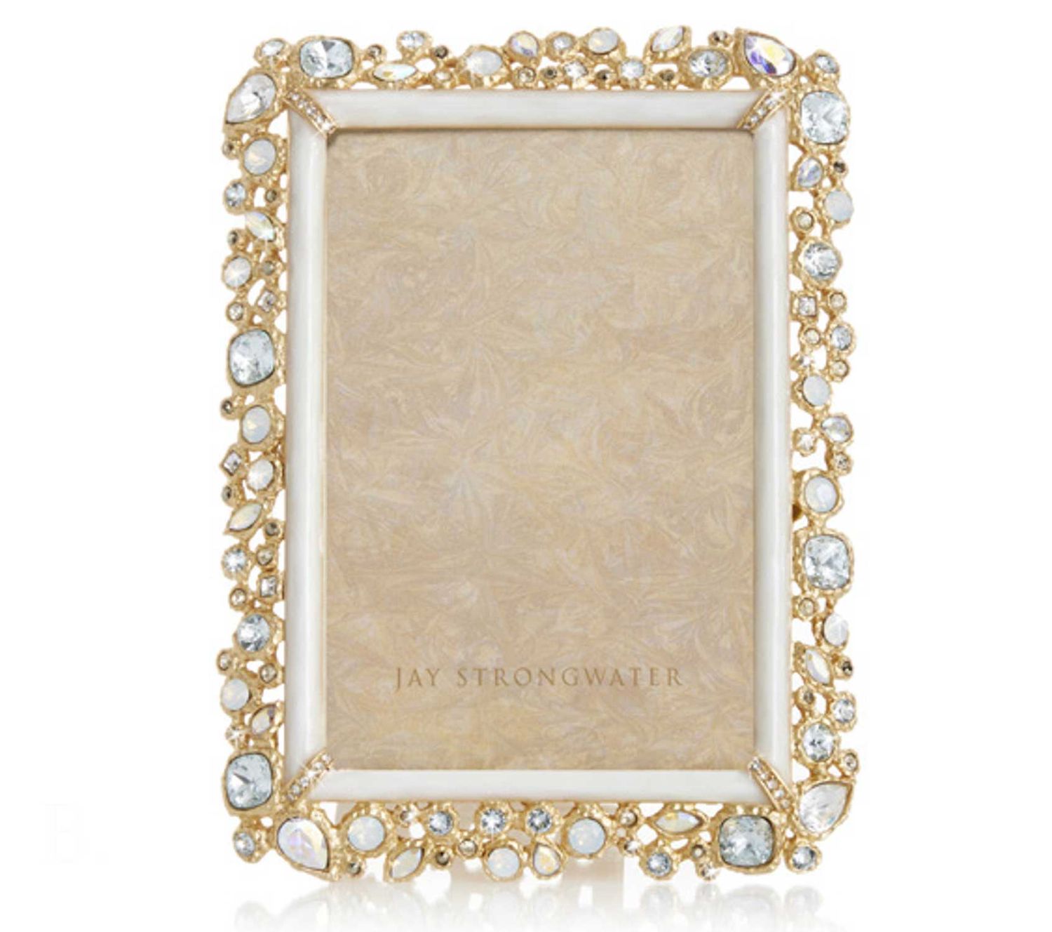 Jay Strongwater Emery Bejeweled 4 x 6 Inch Picture Frame White Opal, MPN: SPF5920-219, UPC: 8485100…