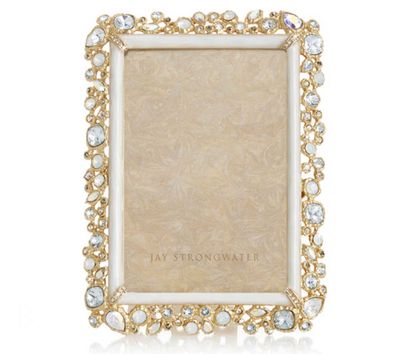 Jay Strongwater Emery Bejeweled 4 x 6 Inch Picture Frame White Opal, MPN: SPF5920-219, UPC: 8485100…