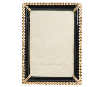 Jay Strongwater Lorraine Stone Edge 4 x 6 Inch Picture Frame Black, MPN: SPF5919-273, UPC: 84851004…
