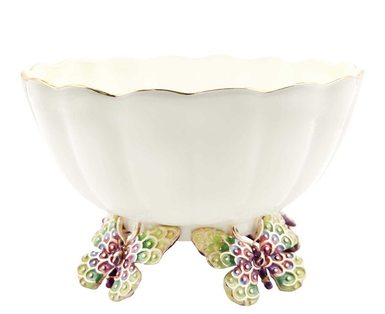 Jay Strongwater Quinn Butterfly Ceramic Bowl, MPN: SDH2626-280, UPC: 848510046756