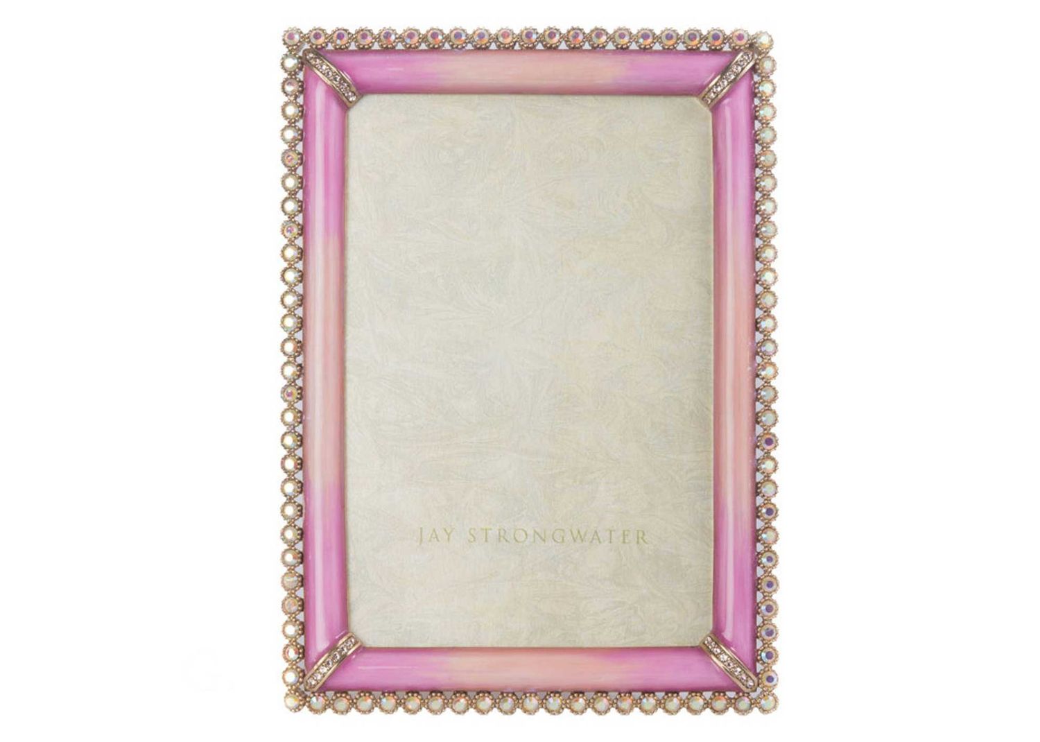 Jay Strongwater Lorraine Stone Edge 4 x 6 Inch Picture Frame Rose, MPN: SPF5919-258, UPC: 848510047…