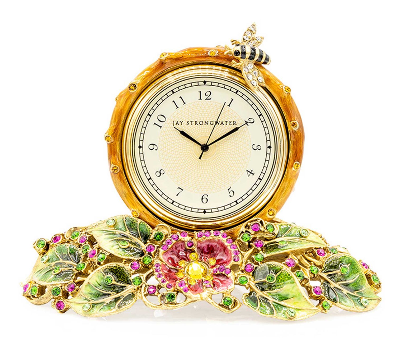 Jay Strongwater Mayfair Leaf and Bee Clock, MPN: SDH6001-271, UPC: 848510046039