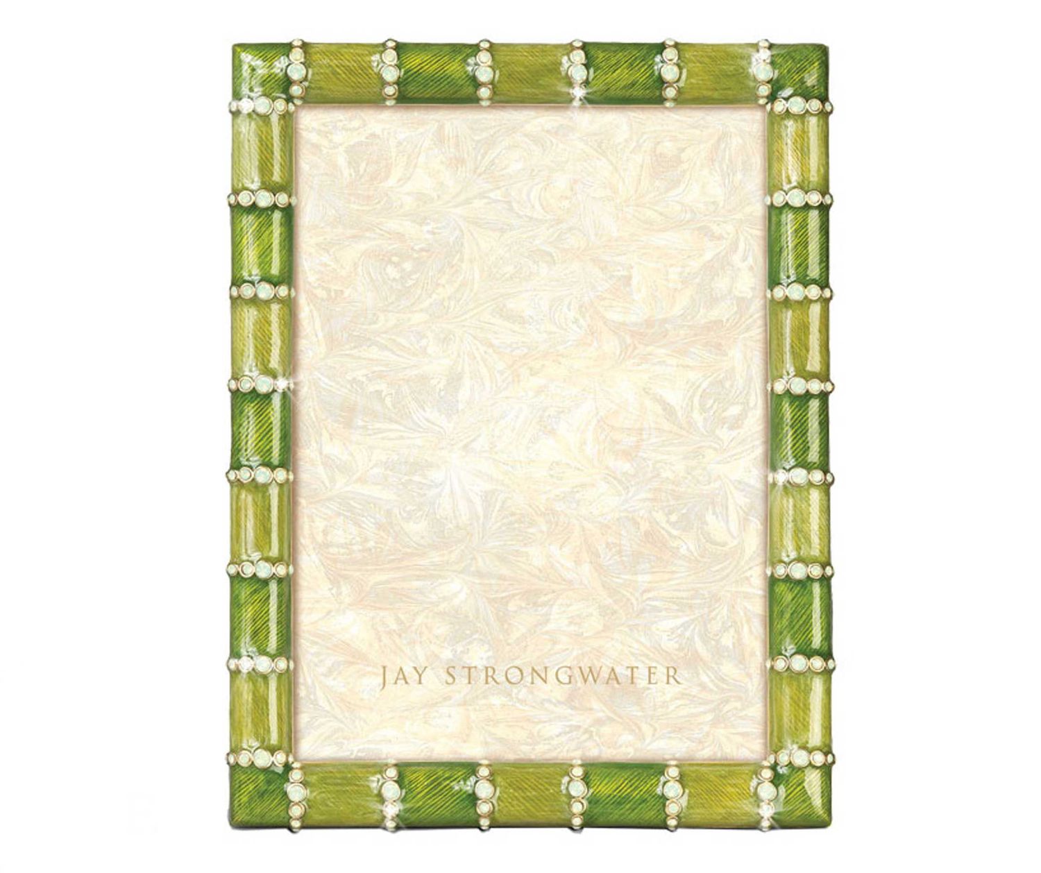 Jay Strongwater Pierce Striped 5 x 7 Inch Picture Frame Leaf, MPN: SPF5923-229, UPC: 848510046275