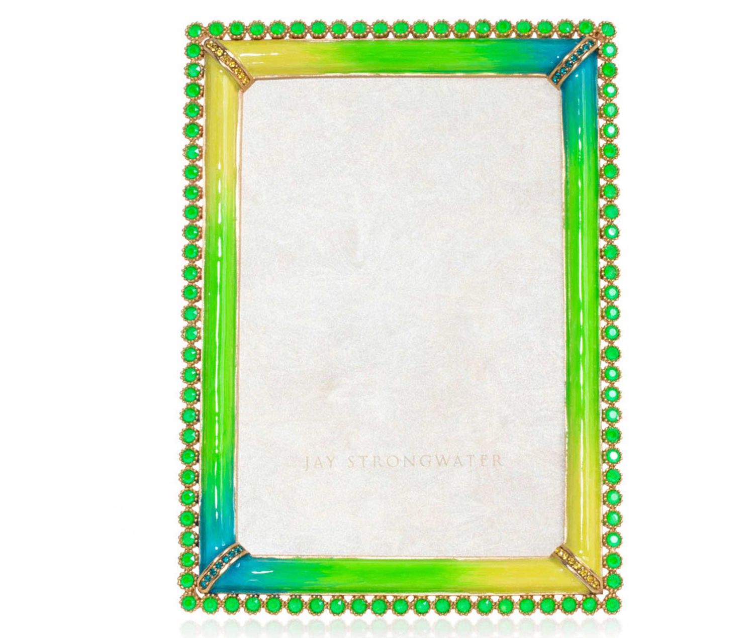 Jay Strongwater Lorraine Stone Edge 4 x 6 Inch Picture Frame Electric Green, MPN: SPF5919-215, UPC:…