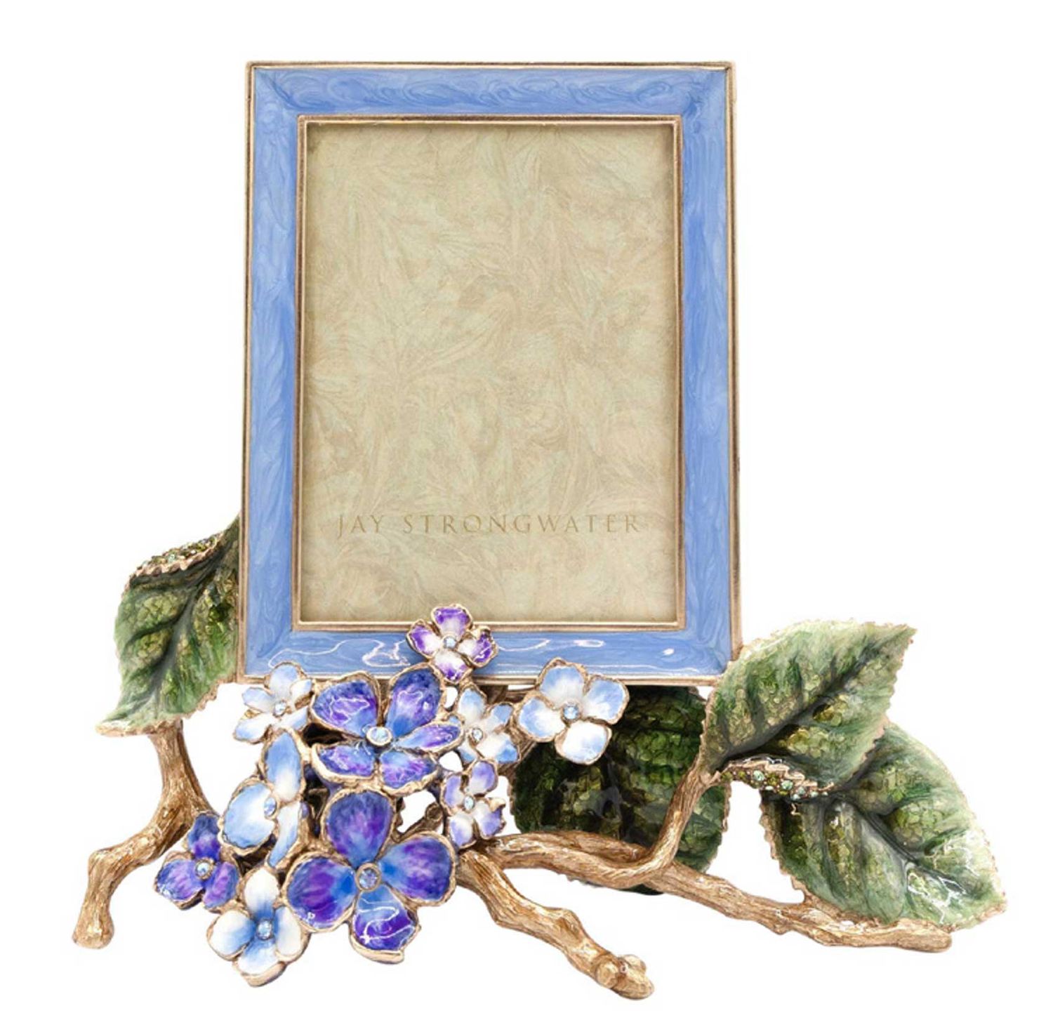 Jay Strongwater Colbie Hydrangea 3 x 4 Inch Picture Frame Blue, MPN: SPF5828-284, UPC: 848510046824