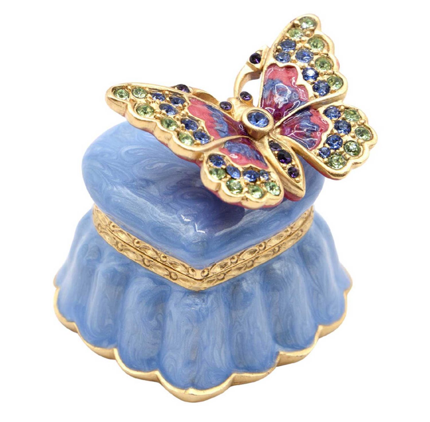 Jay Strongwater Emma Mini Butterfly and Heart Box Blue, MPN: SDH7438-280, UPC: 848510046732