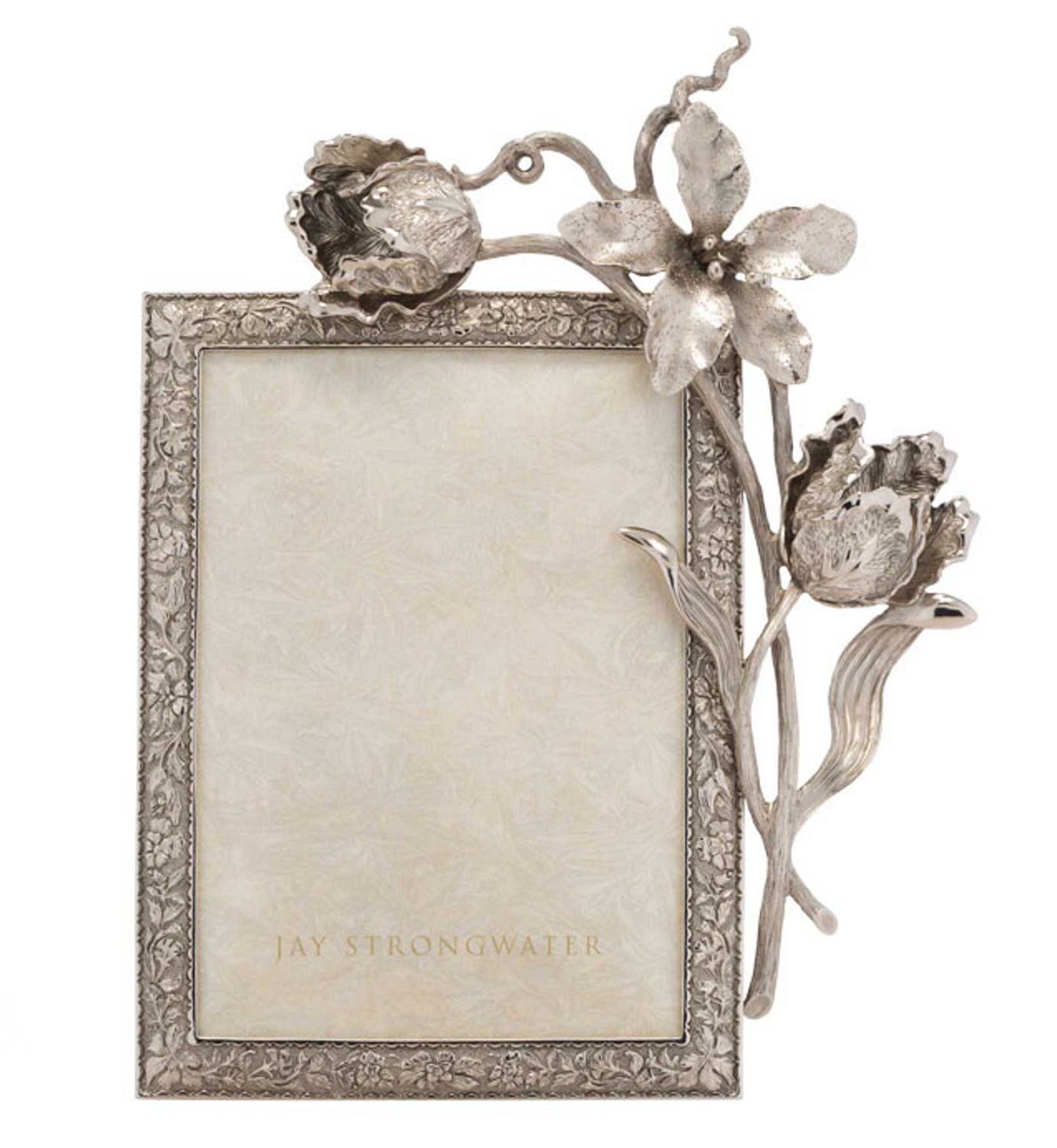 Jay Strongwater Irene Tulip 5 x 7 Inch Picture Frame Composition Silver, MPN: SPF5943-696, UPC: 848…