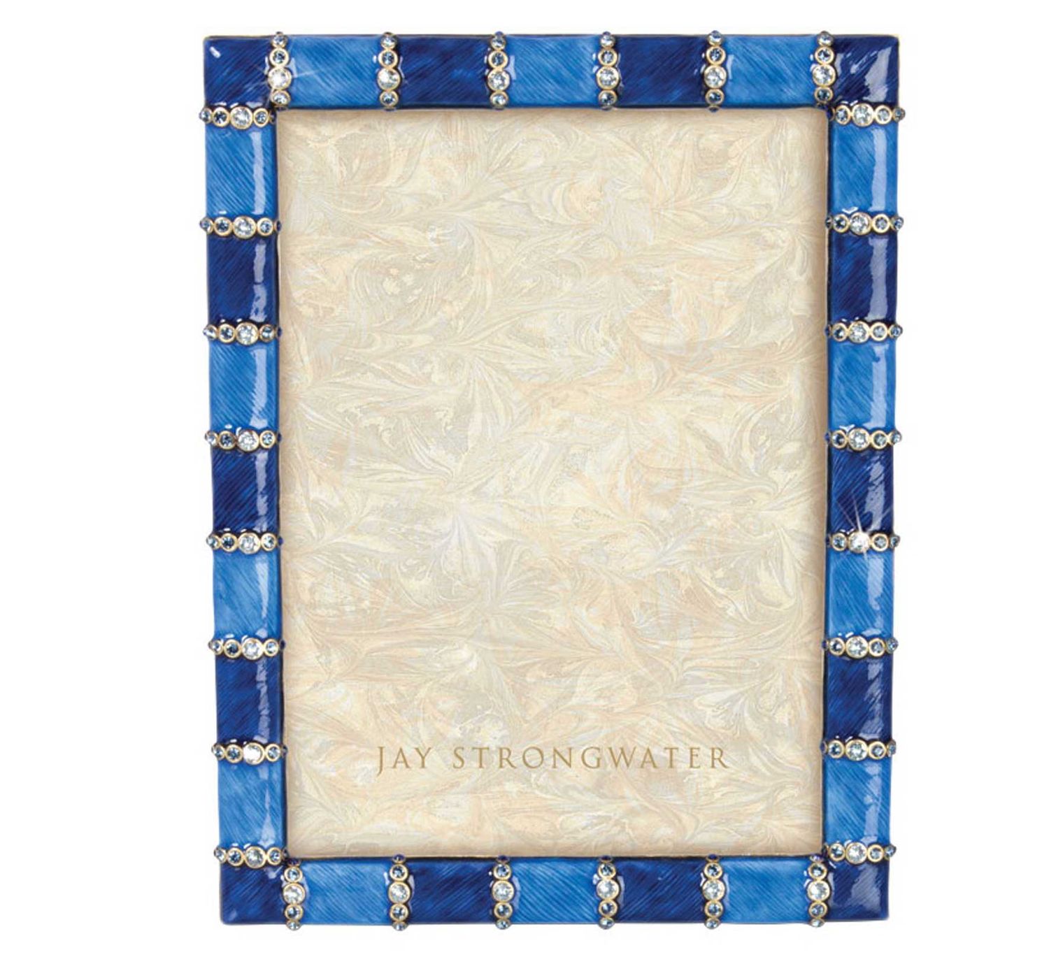 Jay Strongwater Pierce Striped 5 x 7 Inch Picture Frame Delft, MPN: SPF5923-284, UPC: 848510046282