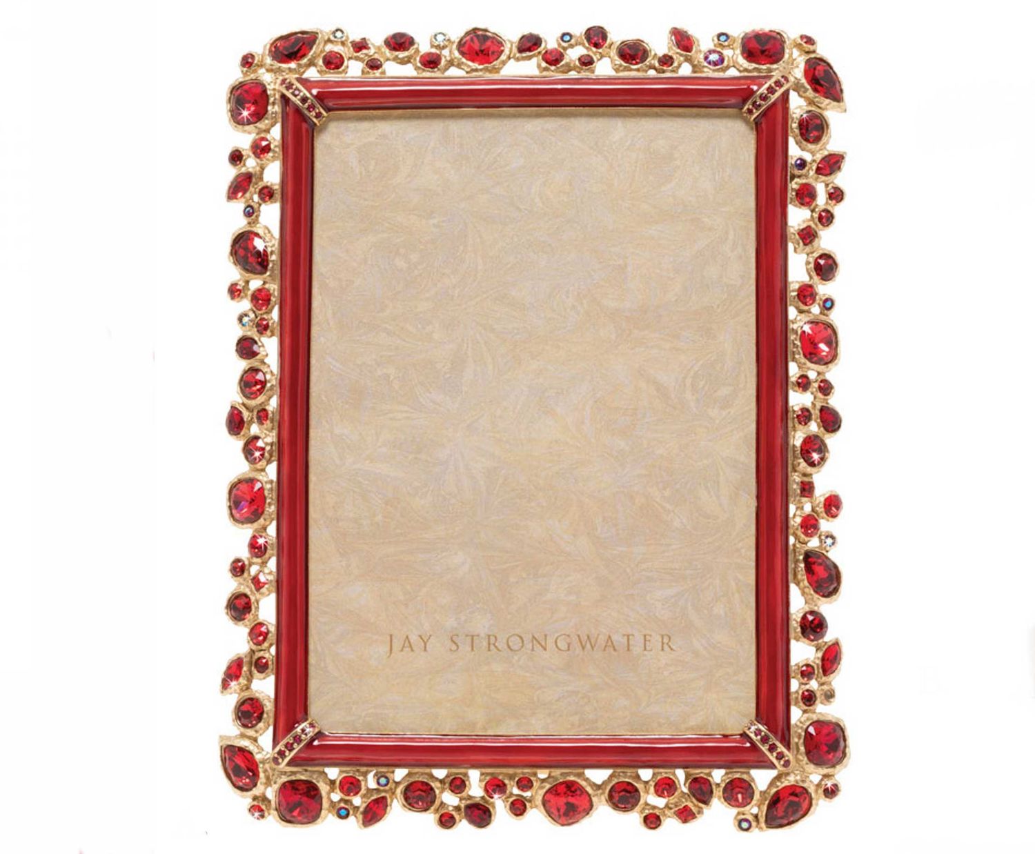 Jay Strongwater Leslie Bejeweled 5 x 7 Inch Picture Frame Ruby, MPN: SPF5922-224, UPC: 848510047975