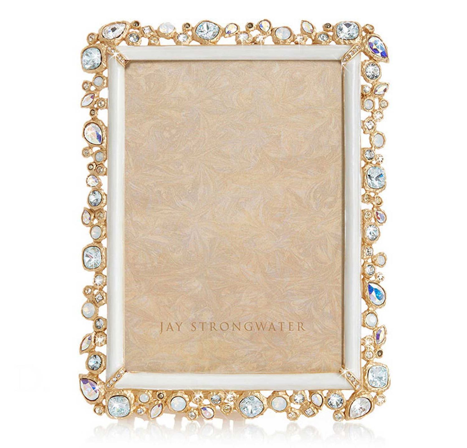 Jay Strongwater Leslie Bejeweled 5 x 7 Inch Picture Frame White Opal, MPN: SPF5922-219, UPC: 848510…