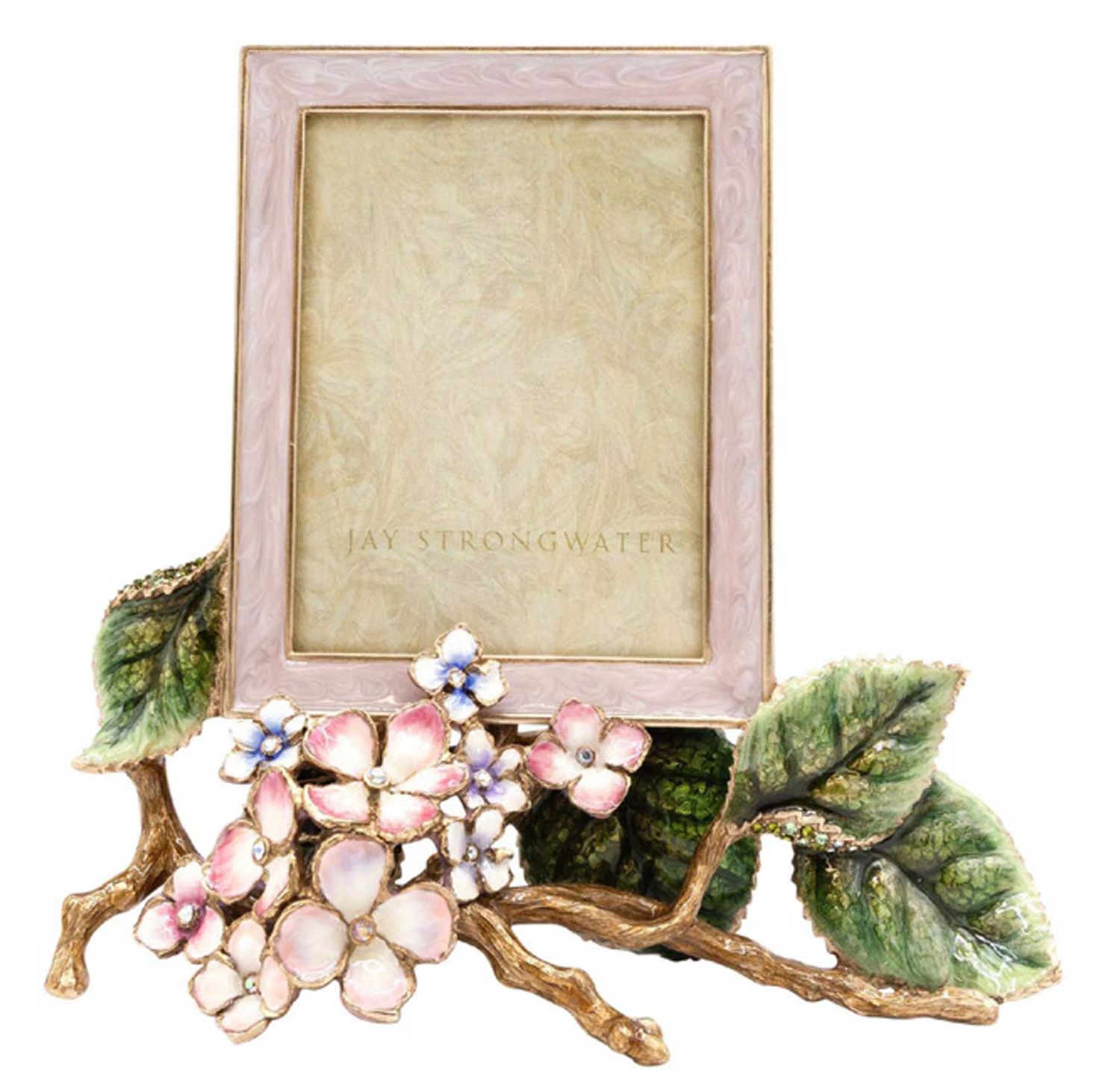 Jay Strongwater Colbie Hydrangea 3 x 4 Inch Picture Frame Pink, MPN: SPF5828-280, UPC: 848510046558