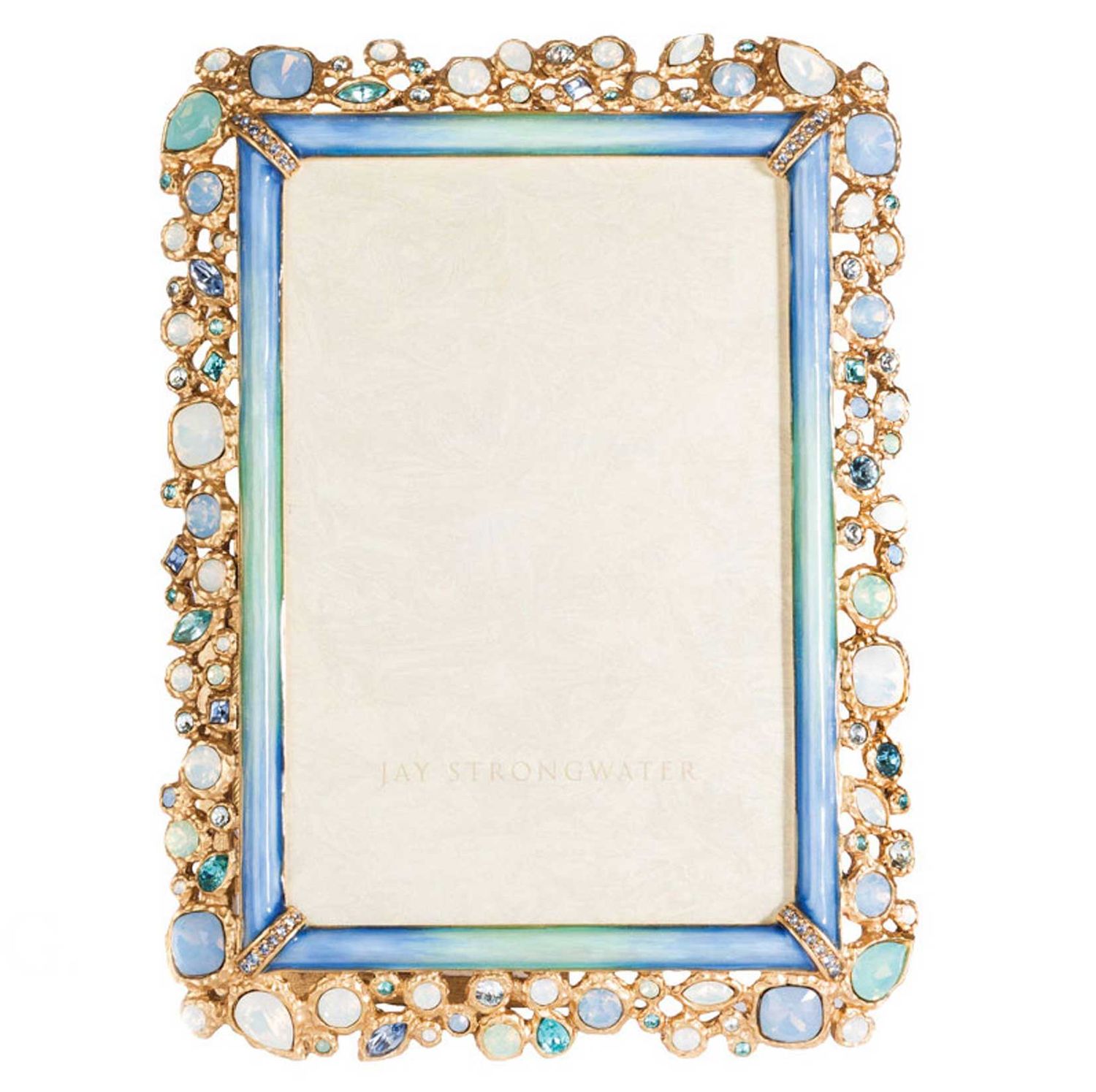 Jay Strongwater Leslie Bejeweled 5 x 7 Inch Picture Frame Oceana, MPN: SPF5922-230, UPC: 8485100479…