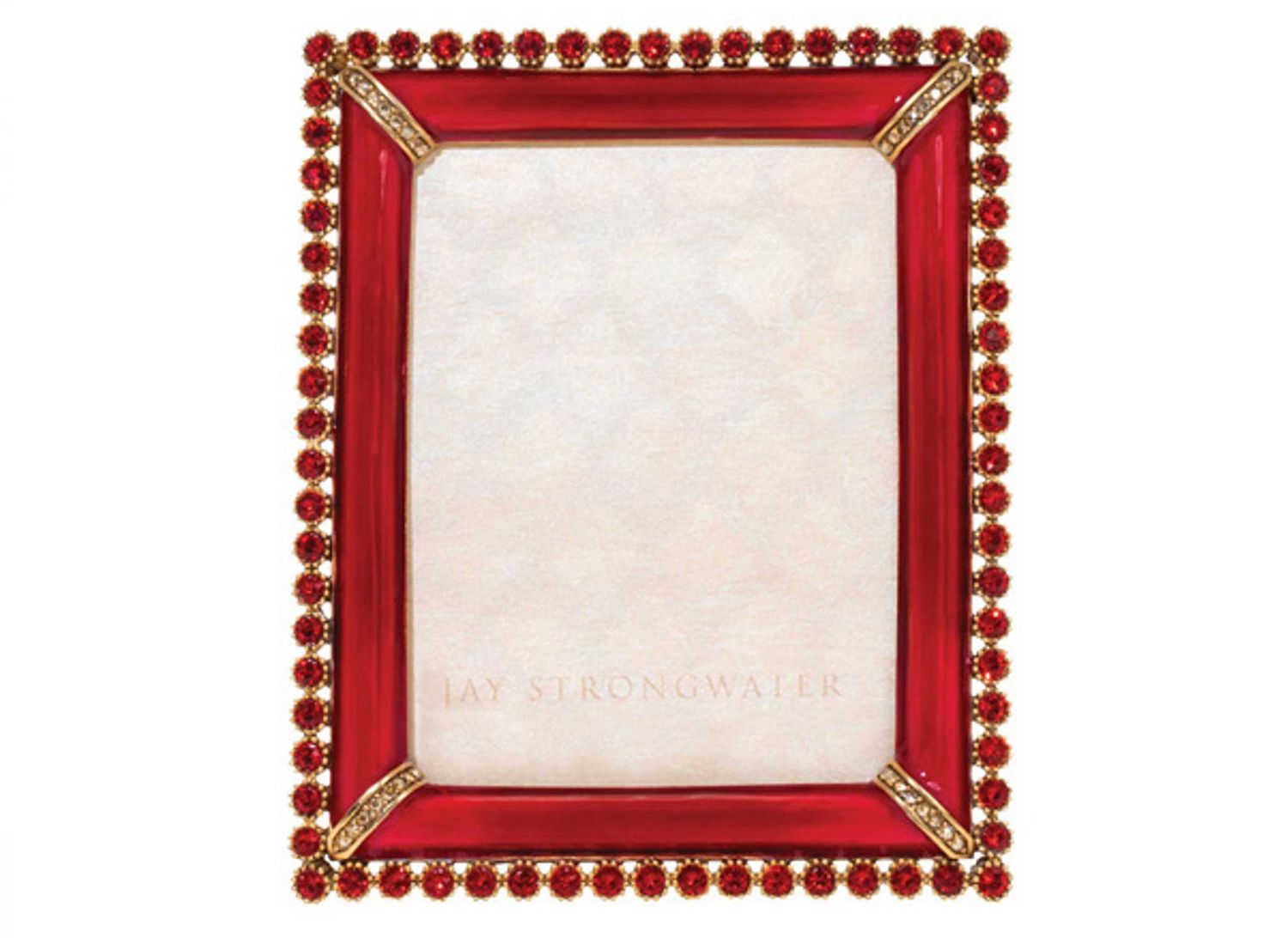 Jay Strongwater Emilia Stone Edge 3 x 4 Inch Picture Frame Ruby, MPN: SPF5916-224, UPC: 848510047401