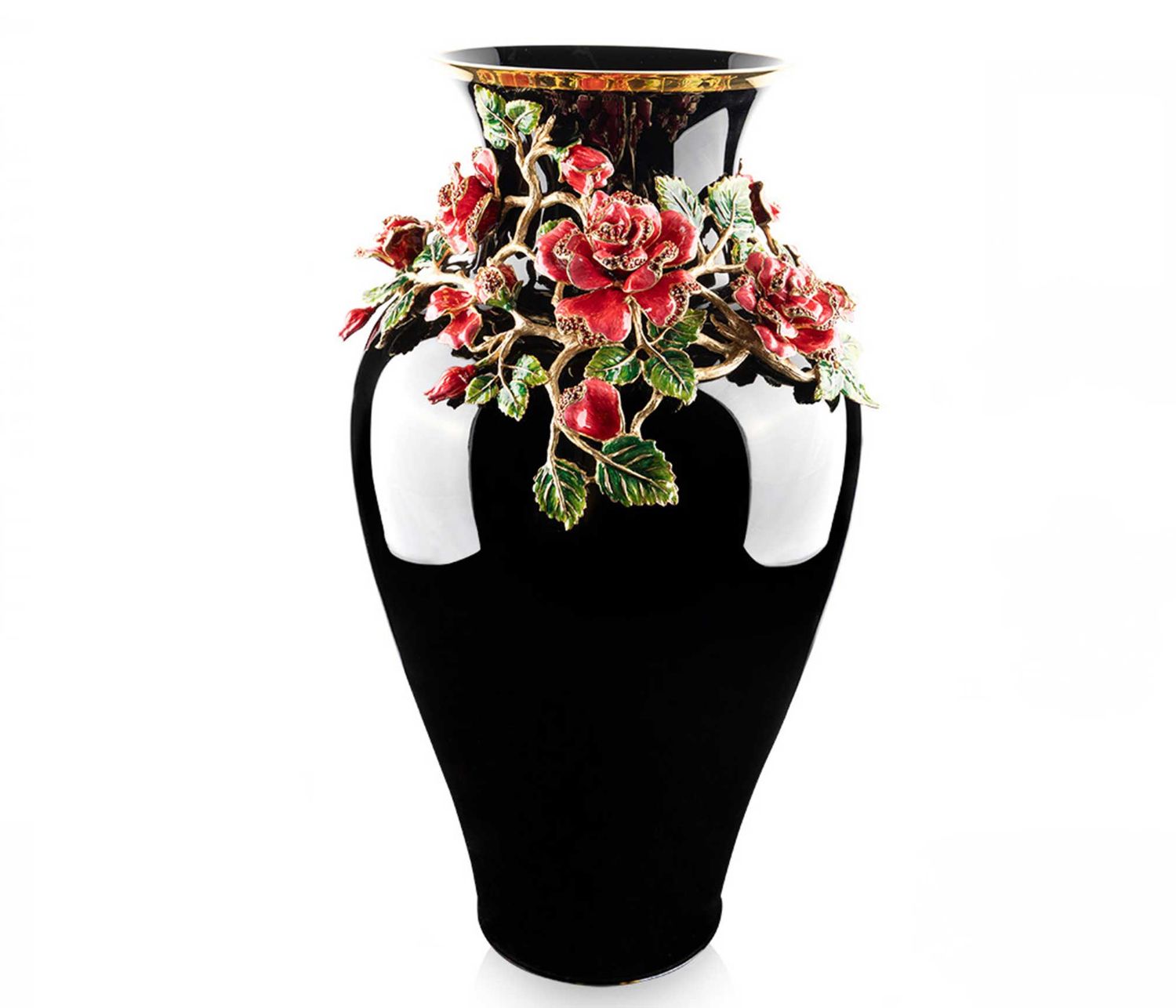 Jay Strongwater Lunaria Rose Night Bloom Vase, MPN: SDH2612-250, UPC: 848510046008